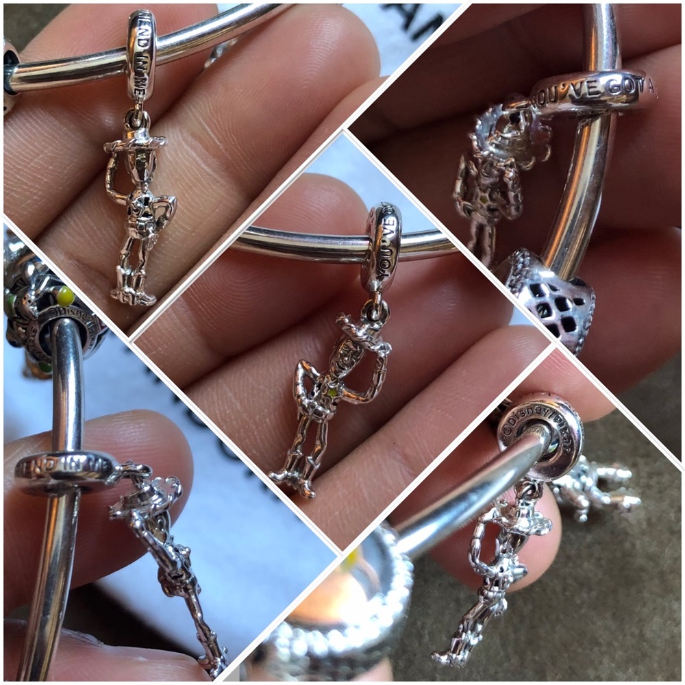 NWOT Pandora Bracelet & 7 Charms Toy Story Themed + 2 Stoppers - Picture 12 of 15